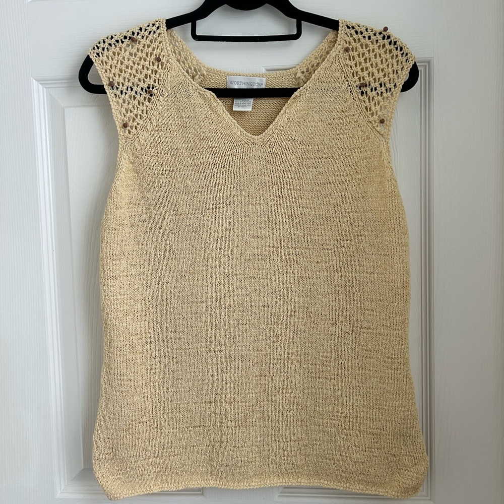 Worthington brand yellow woven sleeveless top